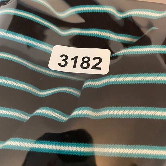 Prada Italian 40 US 4 Black Blue Striped Knit Sweater Dress 2013 Fitted Waist - Picture 8 of 8